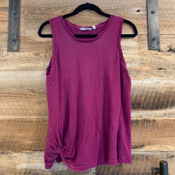 EUC - Athleta - Zephyr Linen Tank - Wildberry - Large - Picture 1 of 6